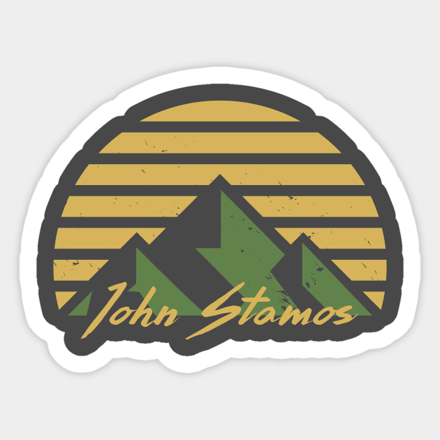 John Stamos - Retro Mountain Sunset Sticker by DankyDevito